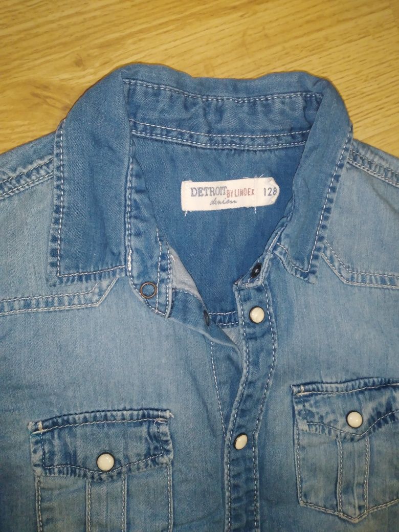Koszula 128 Lindex jeansowa dzinsowa
