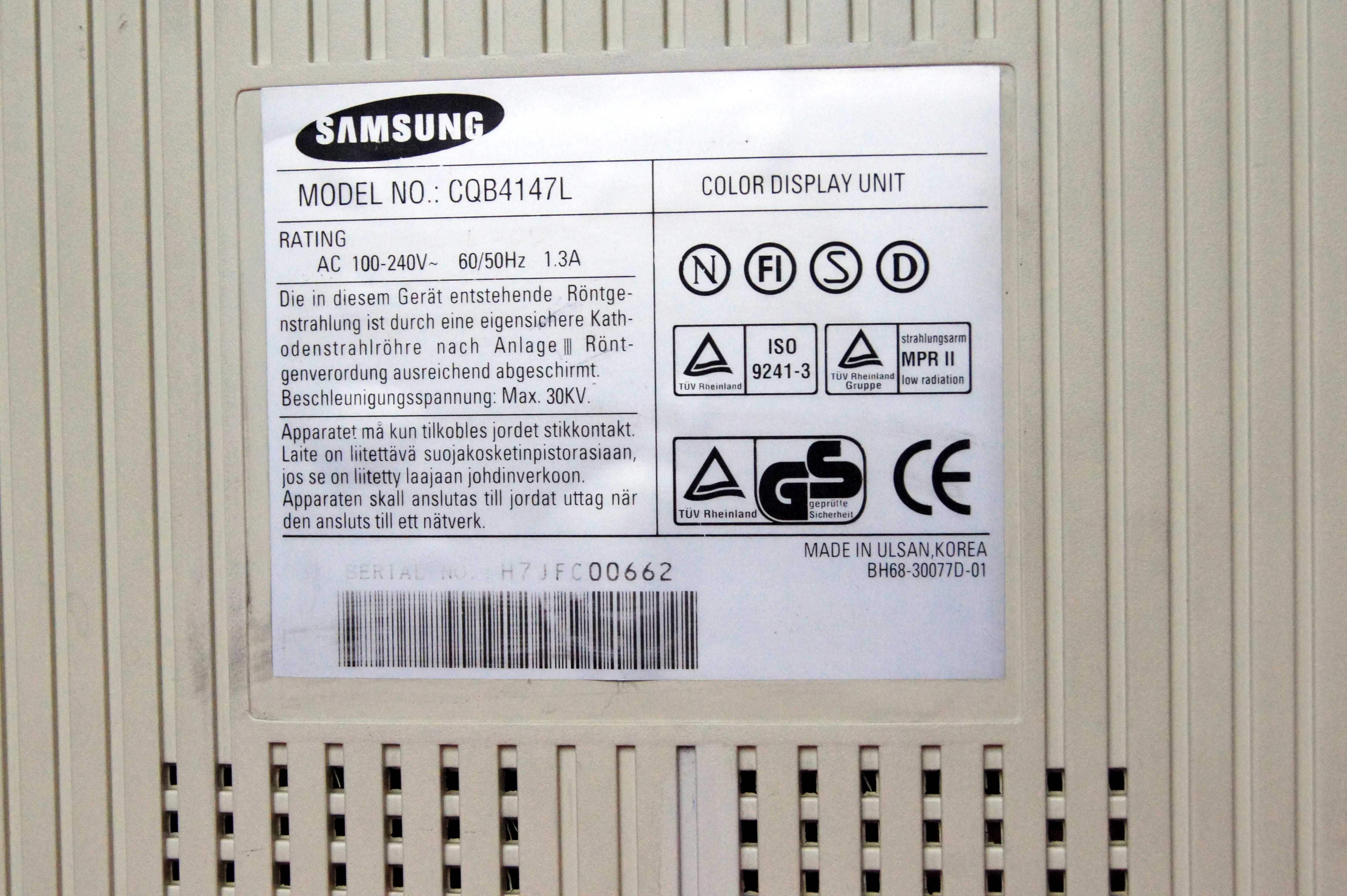 monitor  CRT 14 cali kineskopowy  Samsung  SyncMaster 3Ne