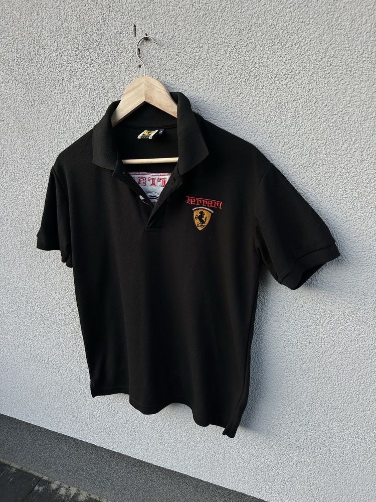 Ferrari M czarna koszulka polo z logo