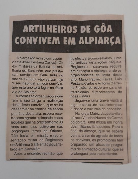 Santarem despede-se de V. Ex. Goa