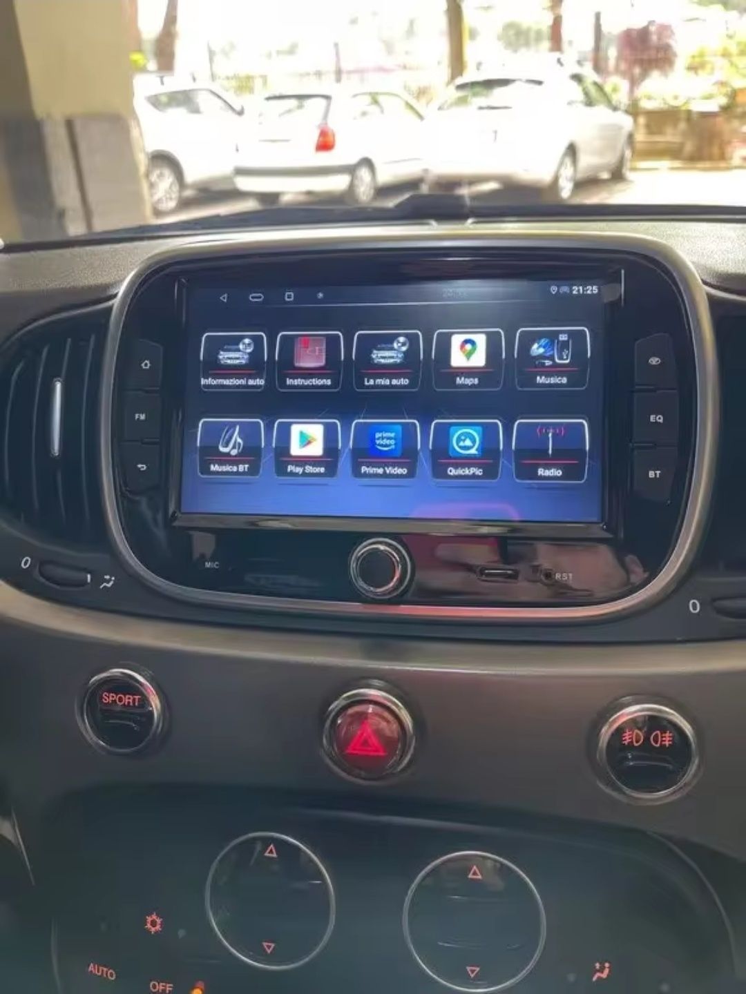 Rádio Fiat 500 4/64GB Android com GPS (Novo)