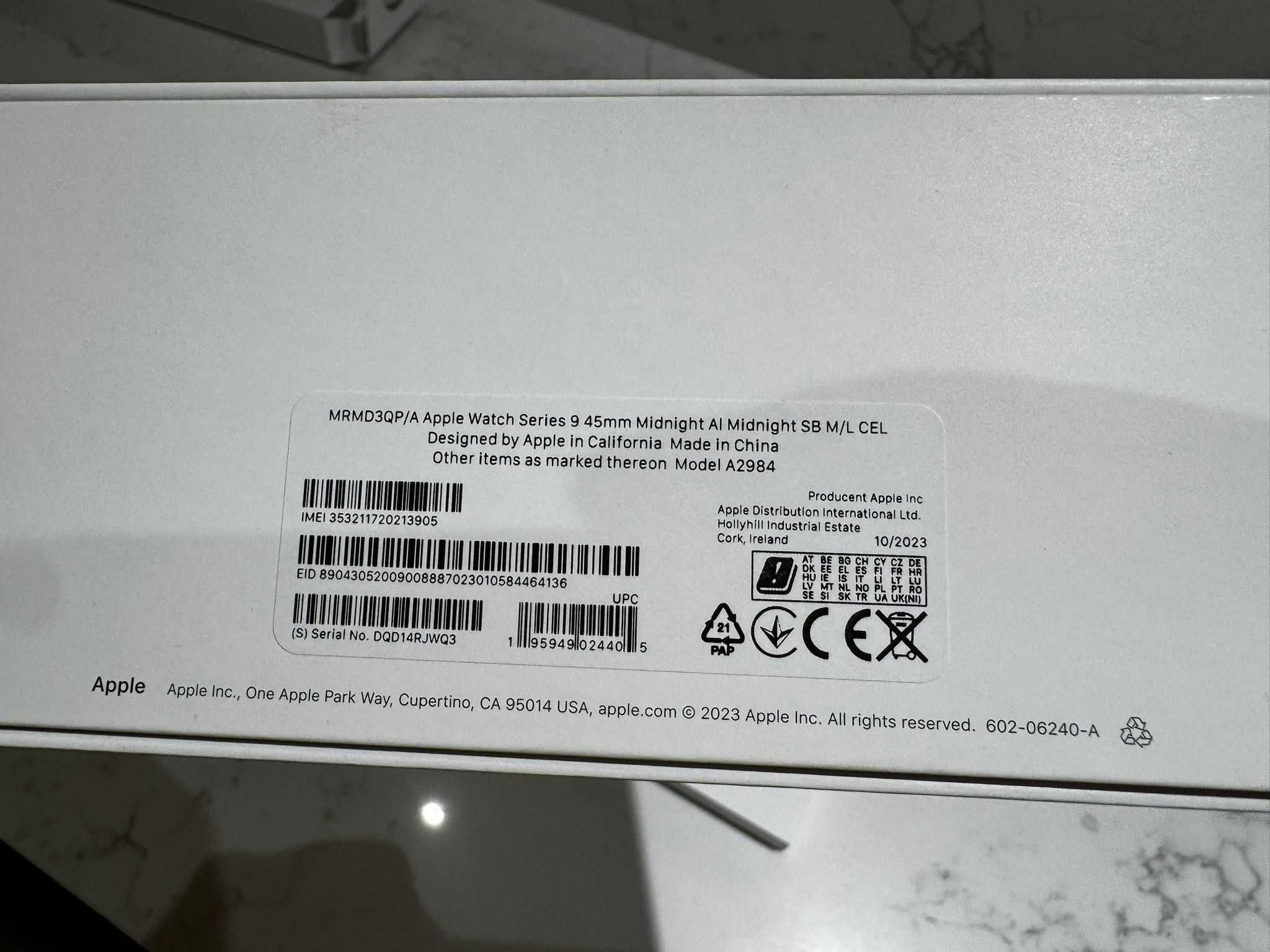 Sprzedam Apple Watch Series 9 GPS + Cellular 45mm Graphite - S/M Stal