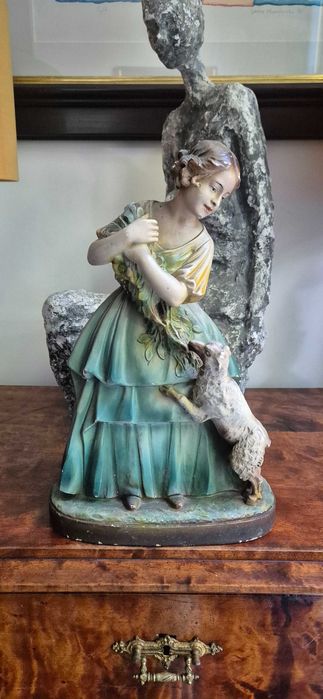 Stara rzeźba Esmeralda art deco Francja sygnowana antyk art nouveau