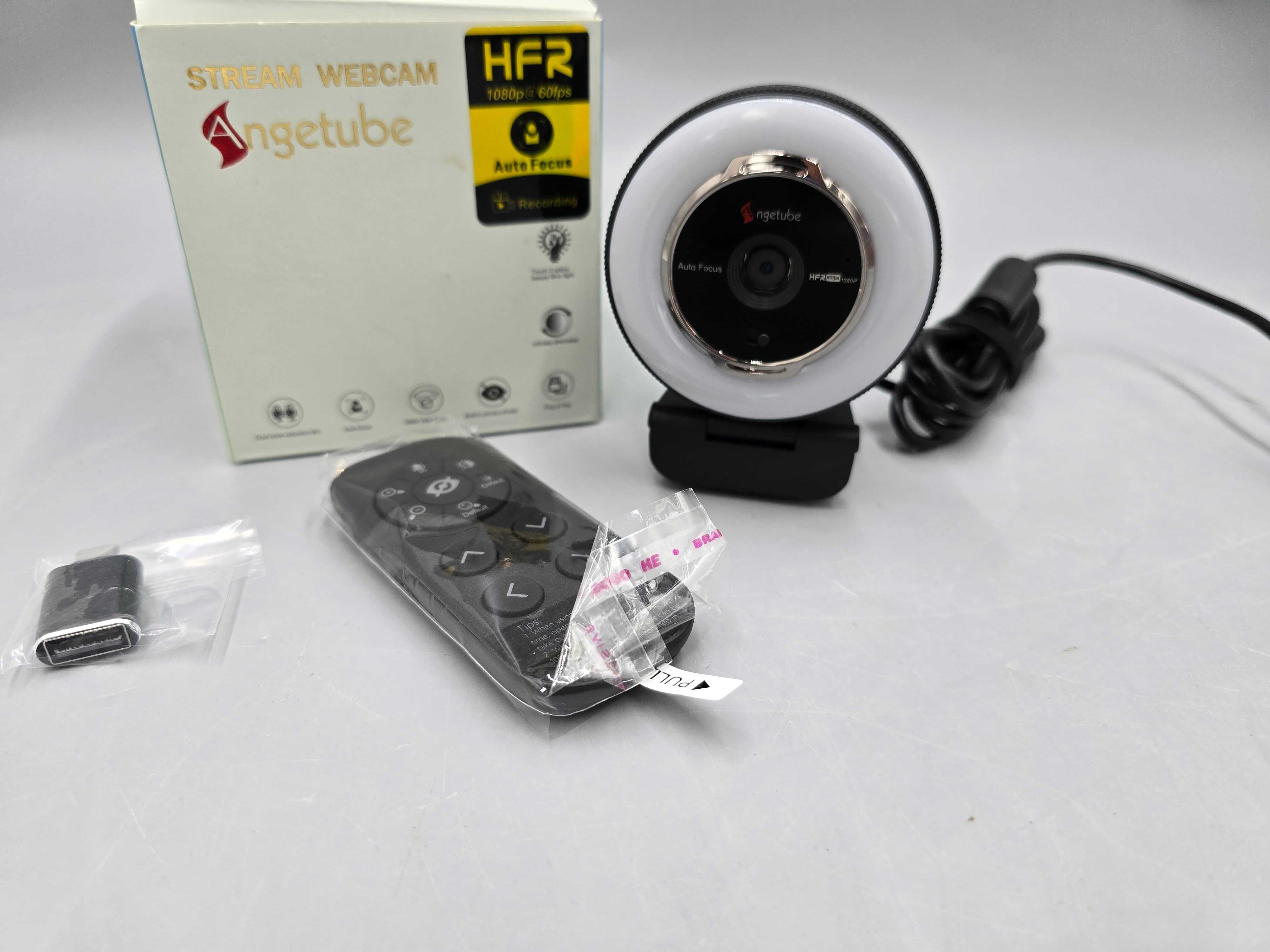 ANGETUBE Kamera Stremingowa 2k z RINGLIGHTEM I Mikrofonem Stereo