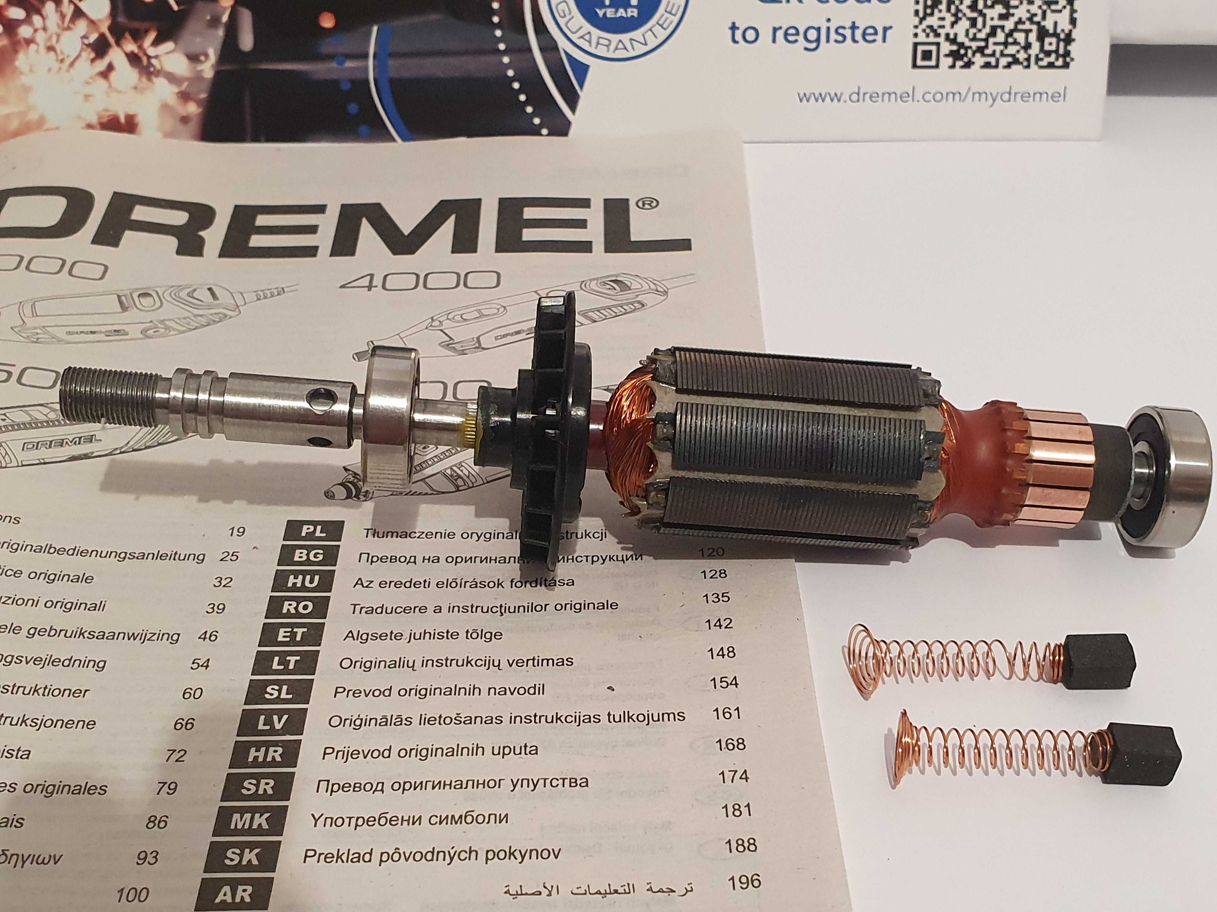 Wirnik twornik +szczotki do DREMEL 3000 miniszlifierka Nowe oryginal