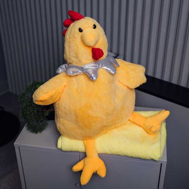 Игрушка-плед Курочка 3в1 (45см) желтый