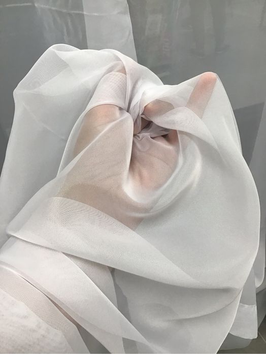 Білий шифон, білий шифоновий тюль.  Шифон білий, базовий білий тюль