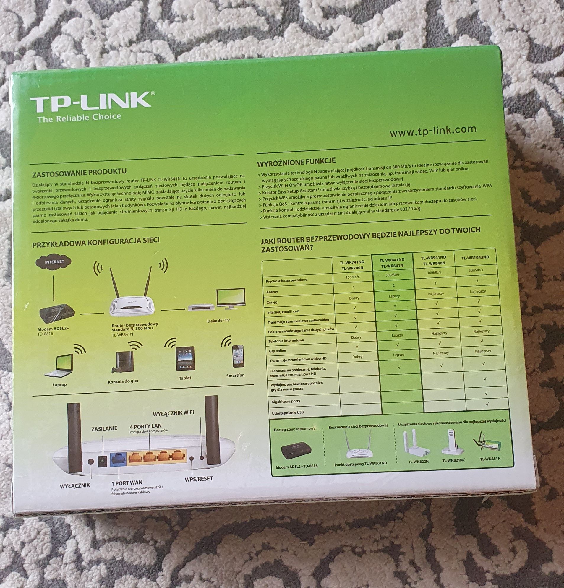 Router bezprzewodowy TP-LINK model TL-WR841N