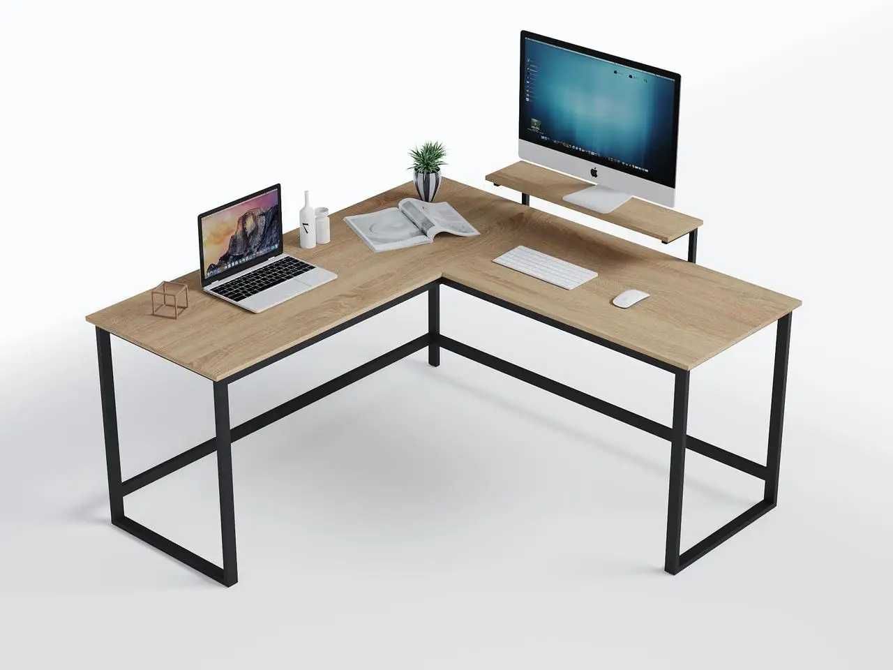 Кутовий комп'ютерний чи офісний стіл лофт з ДСП