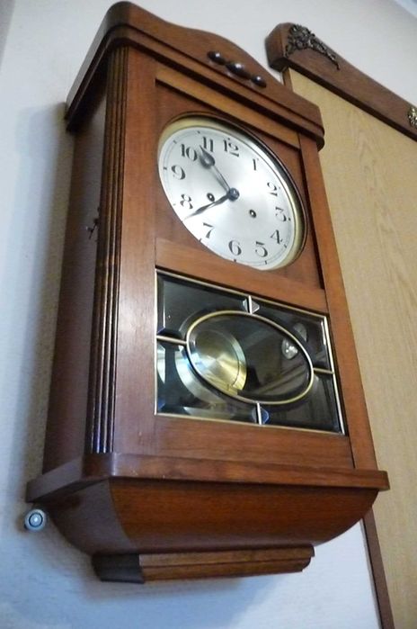 Piękny, nieduży zegar wiszący Becker, 3 struny, sprawny, po renowacji