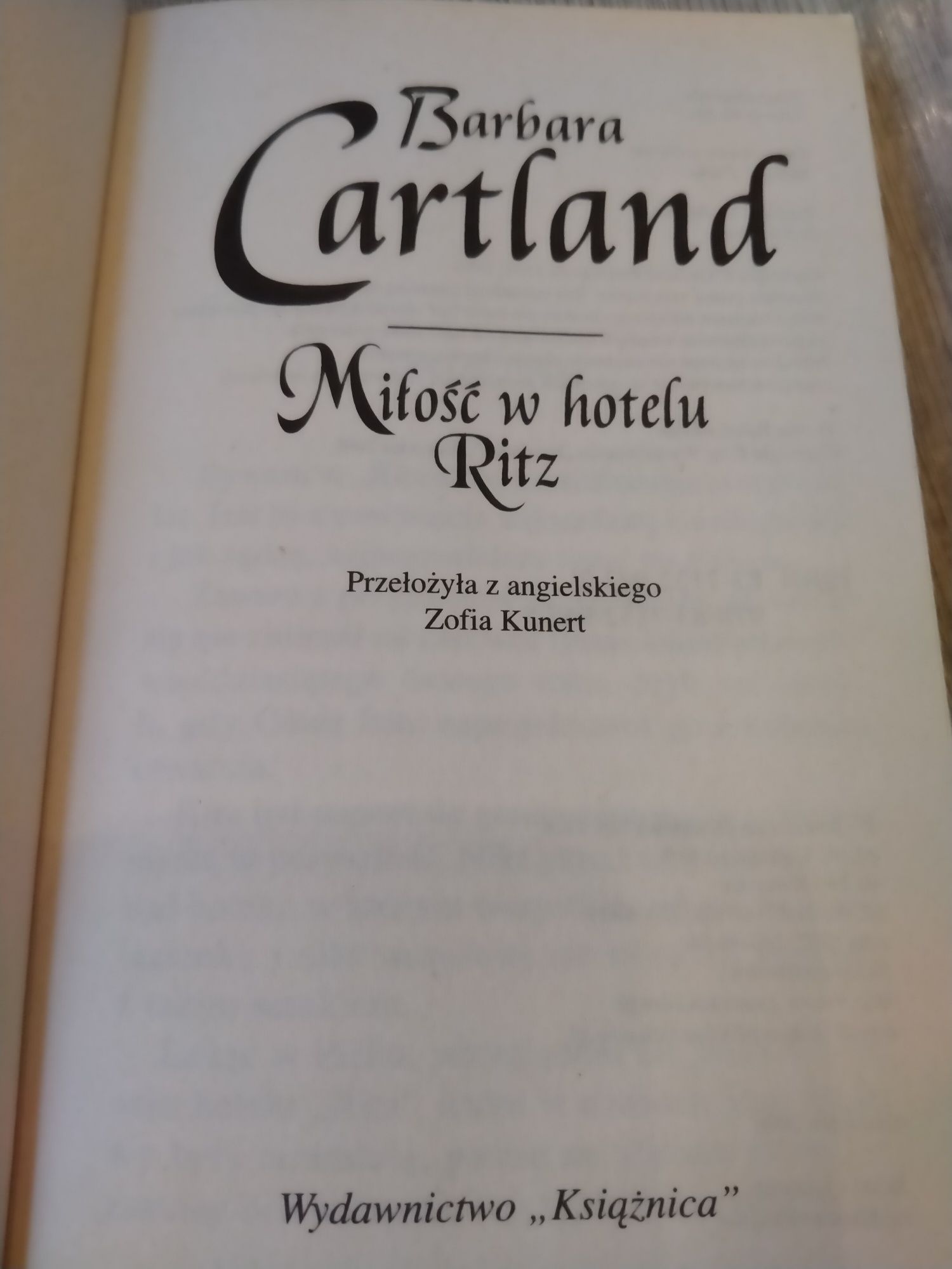 Barbara Cartland Miłość w hotelu Ritz