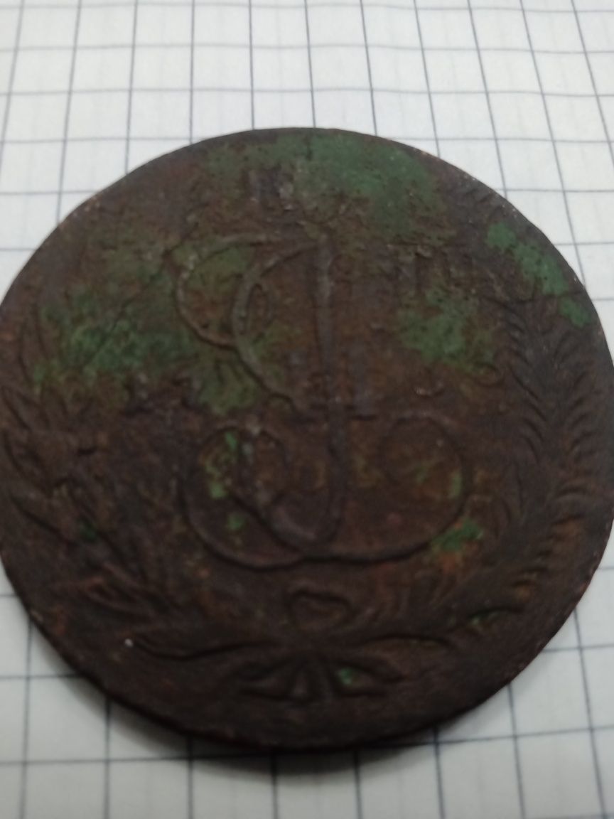 Монета 1763г чекан м м вторая ЕМ 1777г