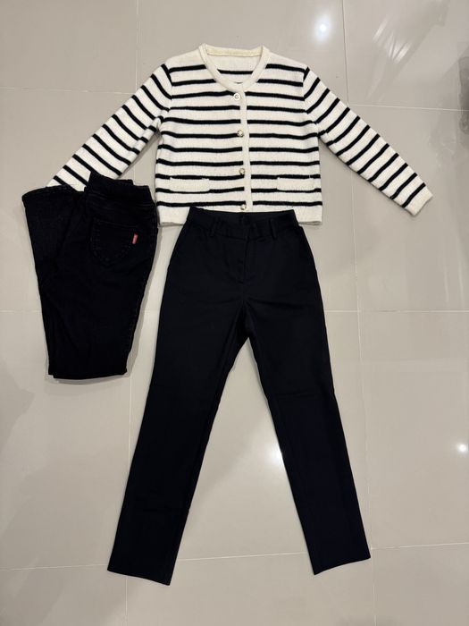 Теплі штани на флісі XS брюки кофта в полоску на худу дівчину