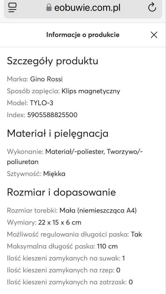 Torebka listonoszka czarna Gino Rossi_ nowa z metką