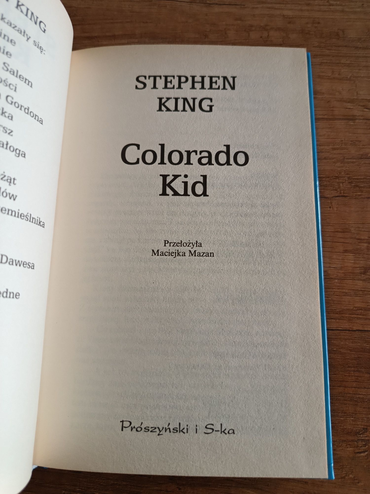 Stephen King COLORADO KID Unikat! Jak nowa!