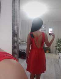 Nowa sukienka crazyword czerwona krotka plecy