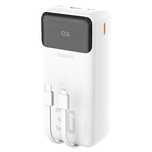 Powerbank Dudao K15MAX 30000mAh PD 22.5W z wbudowanymi kablami - biały