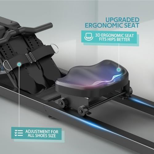 Nowy Wioślarz Wodny Ergometr Wioślarski VOWVIT Bluetooth Stalowa Rama