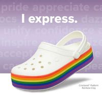 Crocs Crocband Platform rainbow Кроксы на радужной платформе