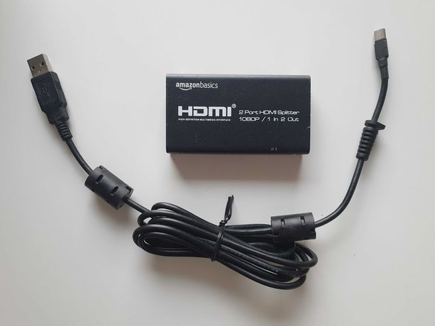 HDMI 1x2 Dual Splitter rozdzielacz sygnału HDMI 1 wejście 2 wyjścia