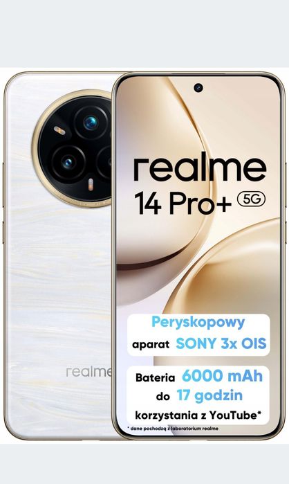 Realme 14 Pro+ 5G 12/512GB Dual SIM Biały Perłowy