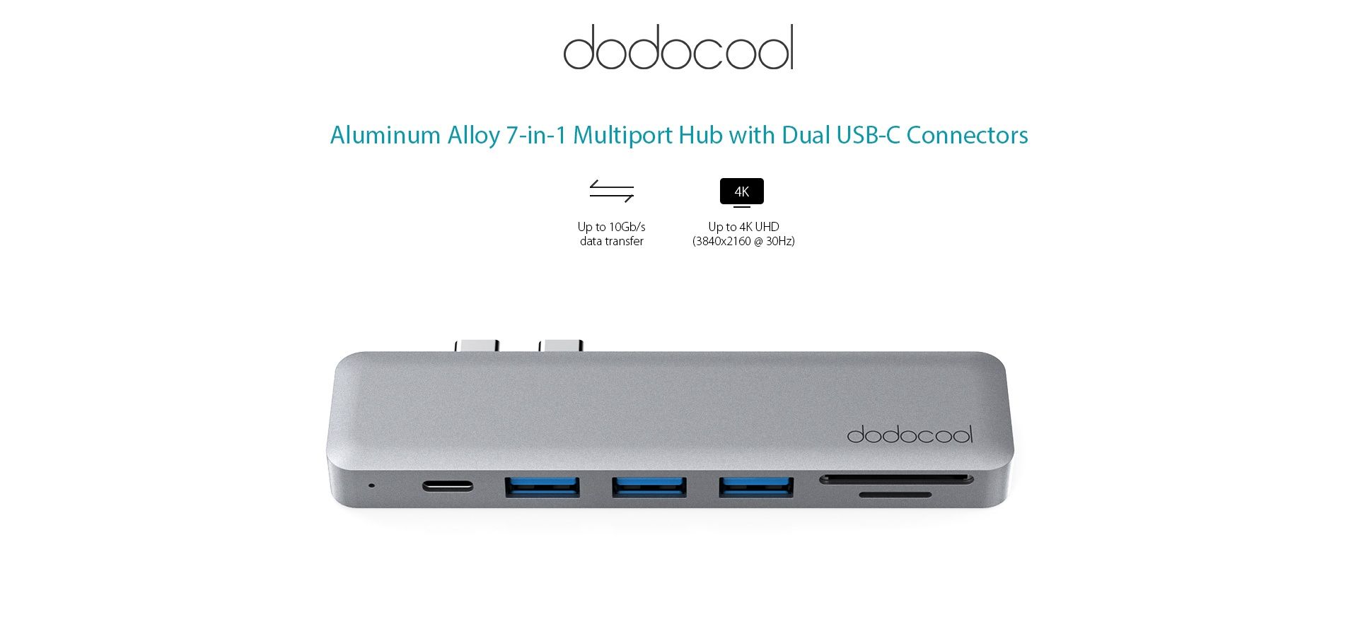 Концентратор Dodocool DC-53 з алюмінієвого сплаву 7-в-1