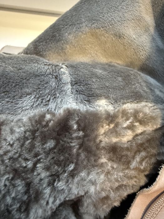 Сапоги кожаные зима бежевые каблук