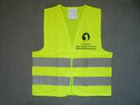 Nowa 128/134 Hi-vis Żółta Kamizelka odblaskowa Ostrzegawcza