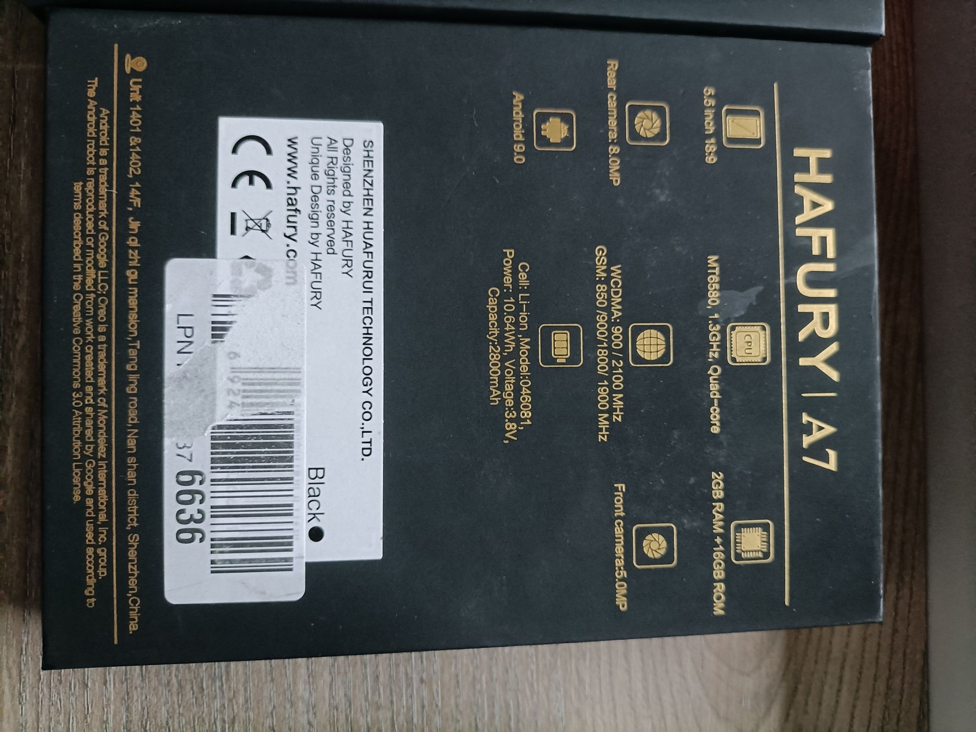 Telefon Hafury A7 5,5" cala smartfon 2/16GB, 4 rdzenie Android 9