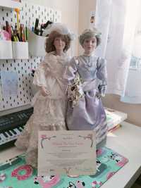 Dwie Kolekcjonerskie lalki porcelanowe Danbury Mint "Dzień Ślubu".