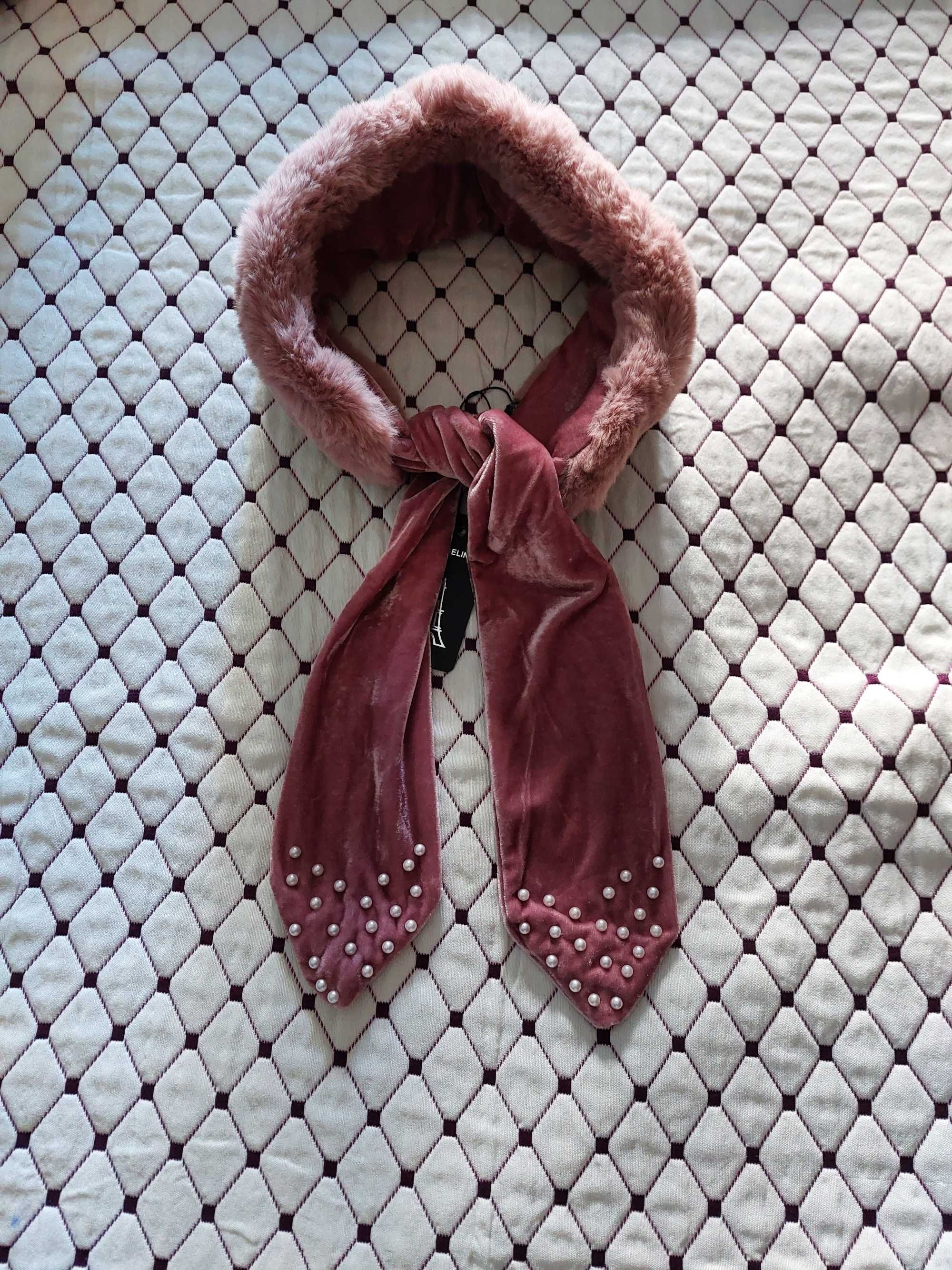 Gola cachecol pêlo cor rosa Nova