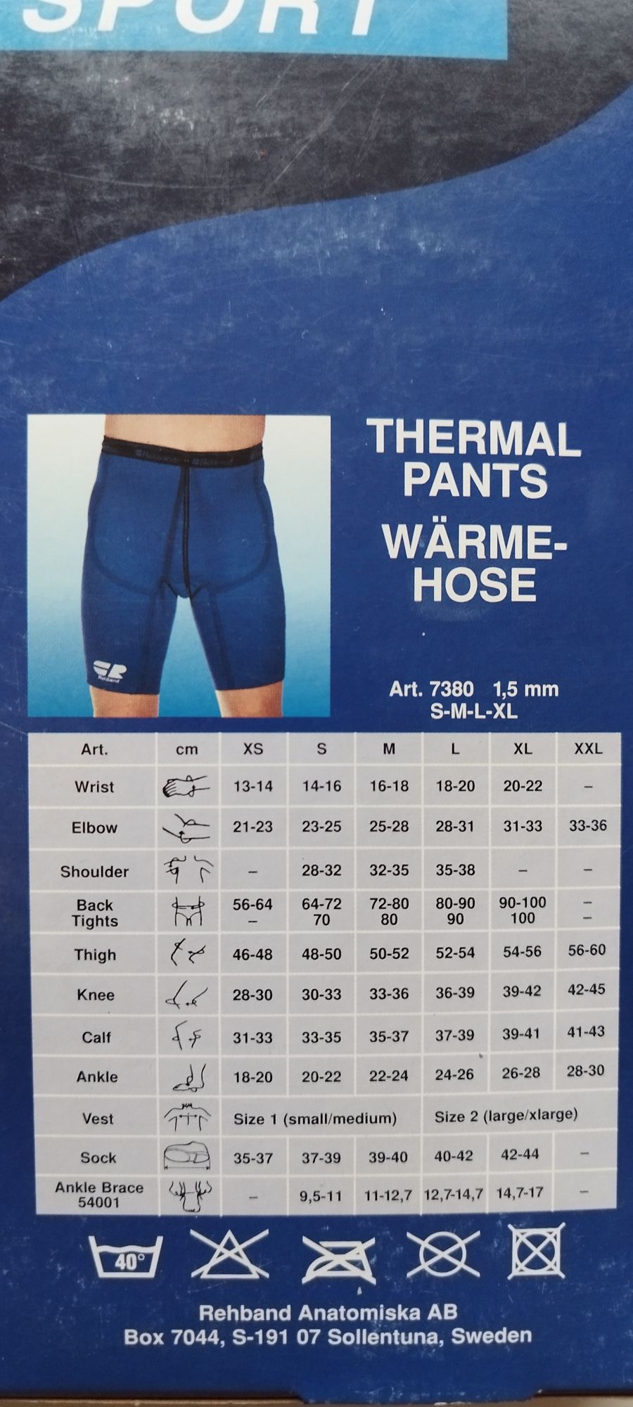 Nowe męskie spodenki termoaktywne Rehband Sport M