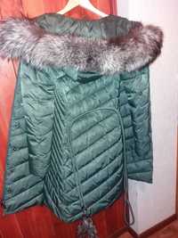 Куртка зимова з хутром чорнобурка