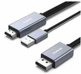 Kabel HDMI na Displayport z zasilaniem jednokierunkowy nylonowy 1,8m