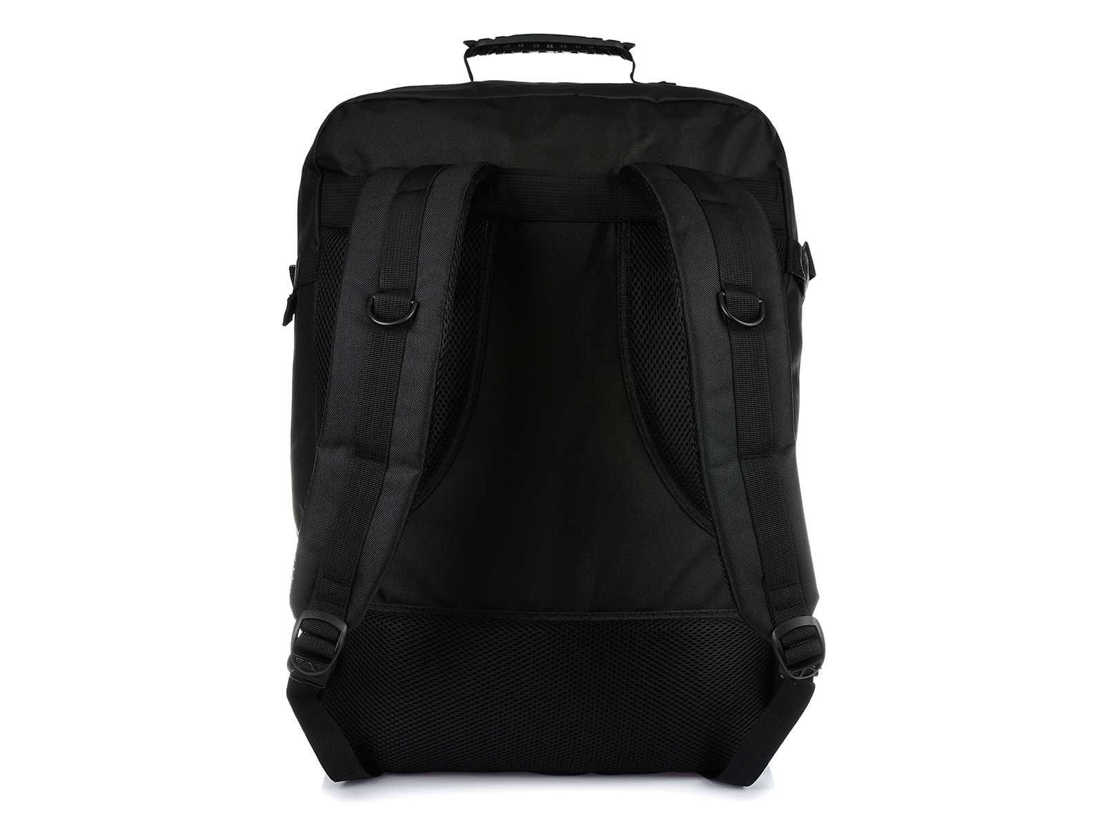 Czarny plecak podróżny, plecak sportowy, bagaż podręczy do samolotu