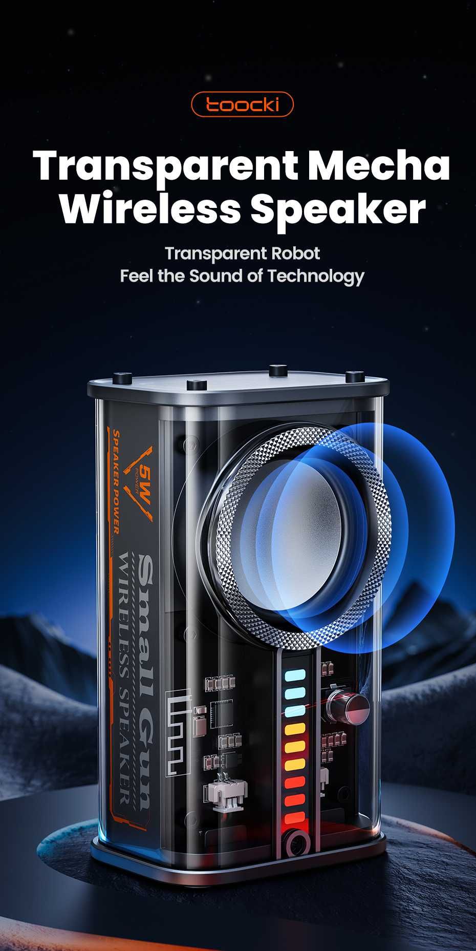 Комплект Bluetooth колонок K07 Mini 2.0, TWS, LED, бас, прозорі