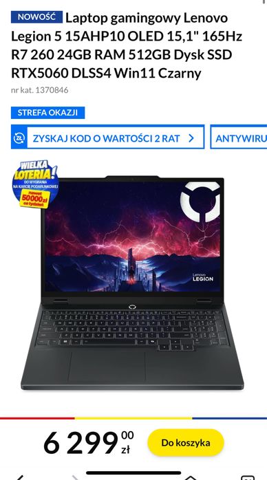 Laptop gamingowy Lenovo Legion 5 15AHP10 OLED 15,1"
