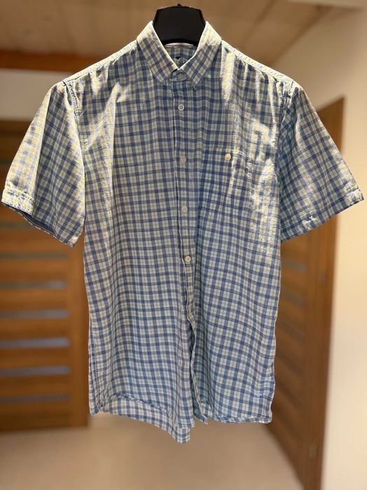 Koszula Tom Tailor, rozmiar M, niebiesko-zielona w kratę, krótki rękaw