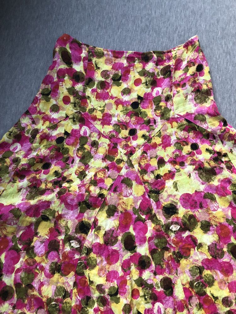 338. L-XXL Nowa rozkloszowana spódnica Marks&Spencer len, midi/maxi