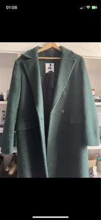 płaszcz wełna J. Lindeberg zielony butelkowa zieleń vintage retro