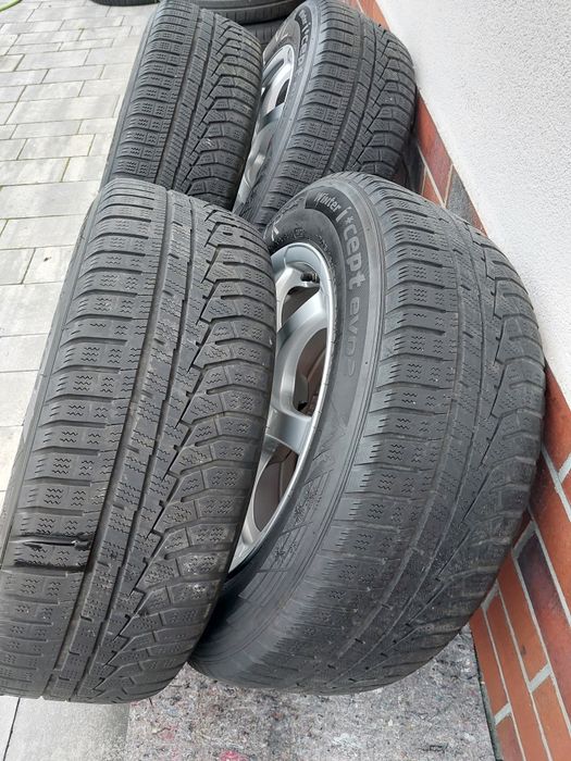 Felgi 16 Anzio 5x112 7x16 et38 oc70 opony zimowe Hankook 205/60 r16