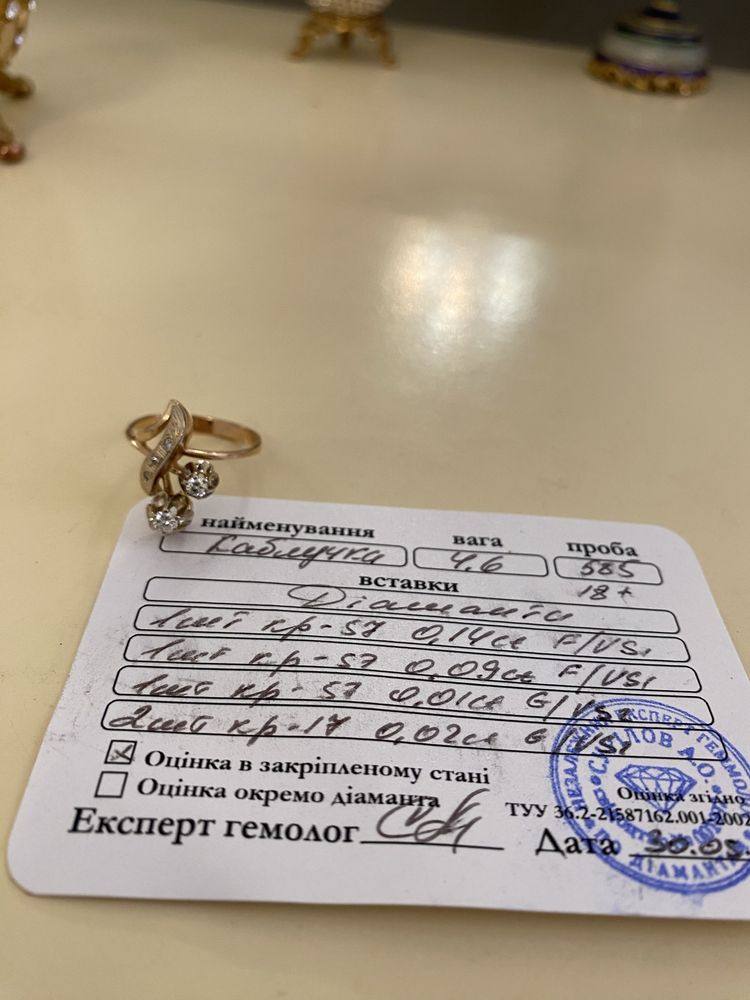 Кольцо с бриллиантами 18 р.