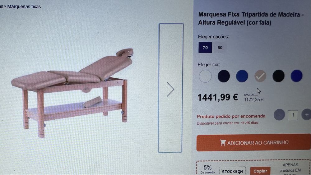MARQUESA FIXA de MADEIRA CONFORTAVEL