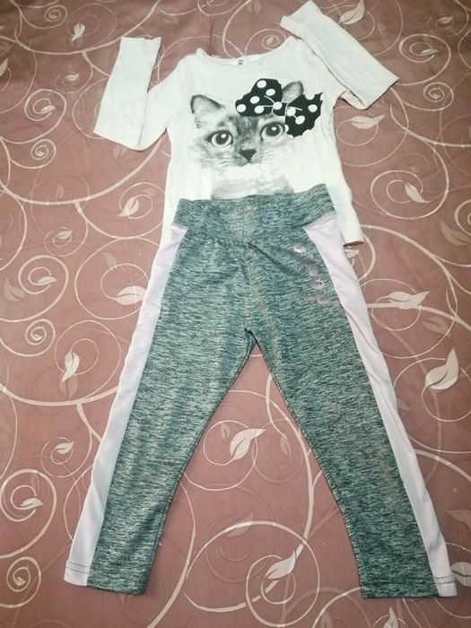 Camisola e calças para menina dos 2 aos 3 anos
