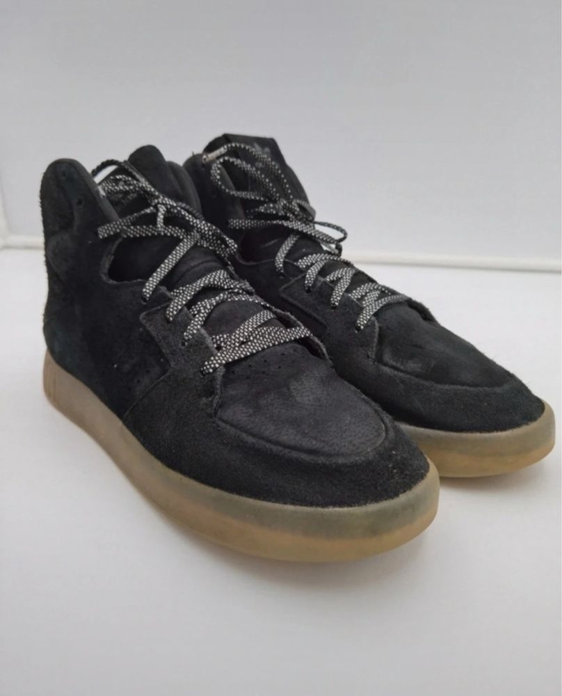 Zimowe skórzane buty męskie za kostke adidas