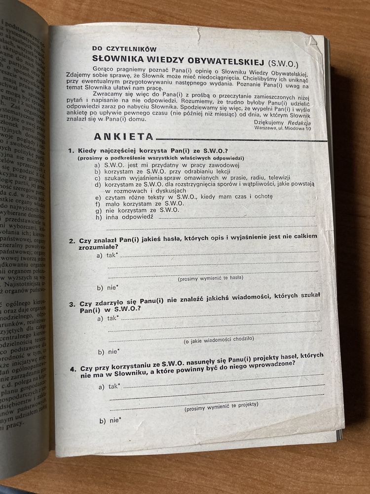 ,,Słownik wiedzy obywatelskiej „1971 rok
