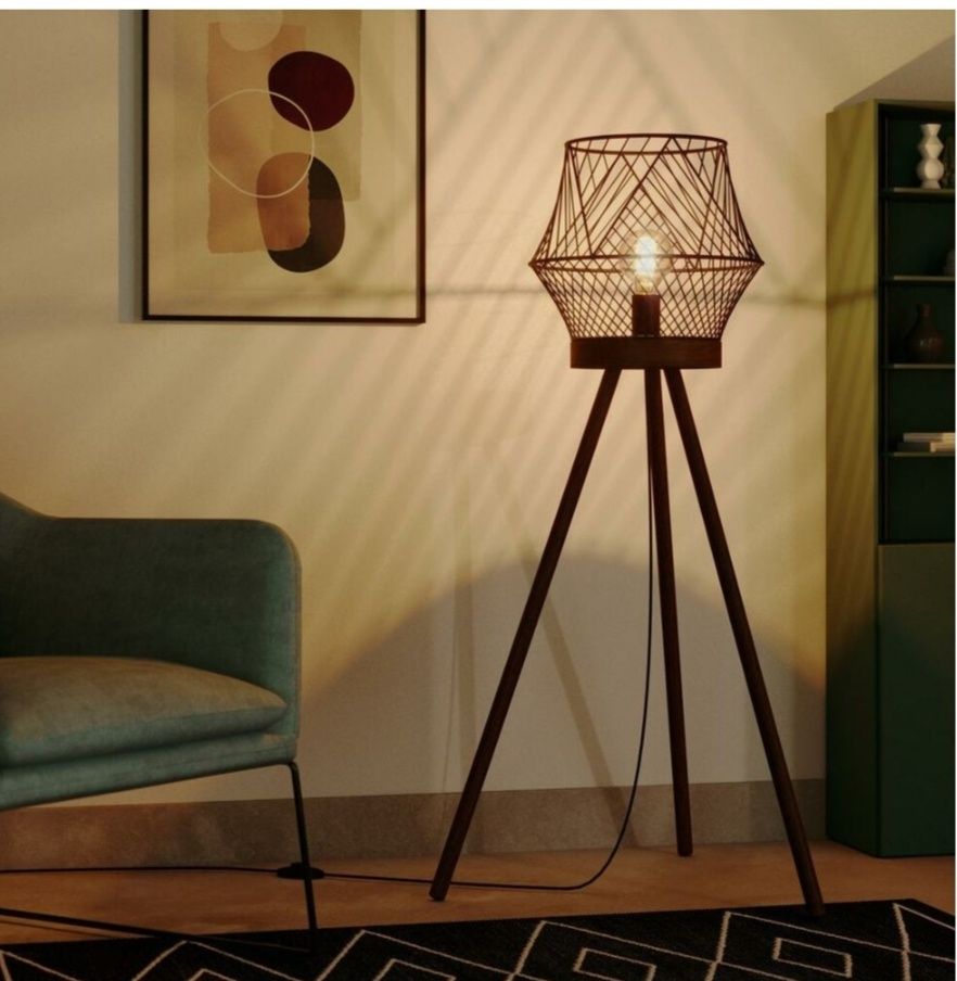 Lampa podłogowa Kanel 2 sztuki czarna i biała NOWE