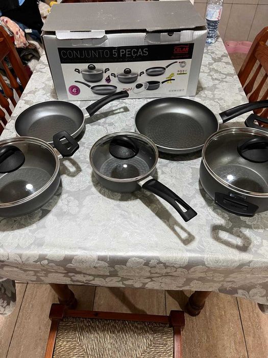 Panela, Caçarolas e Frigideiras (Conjunto 5 Peças)