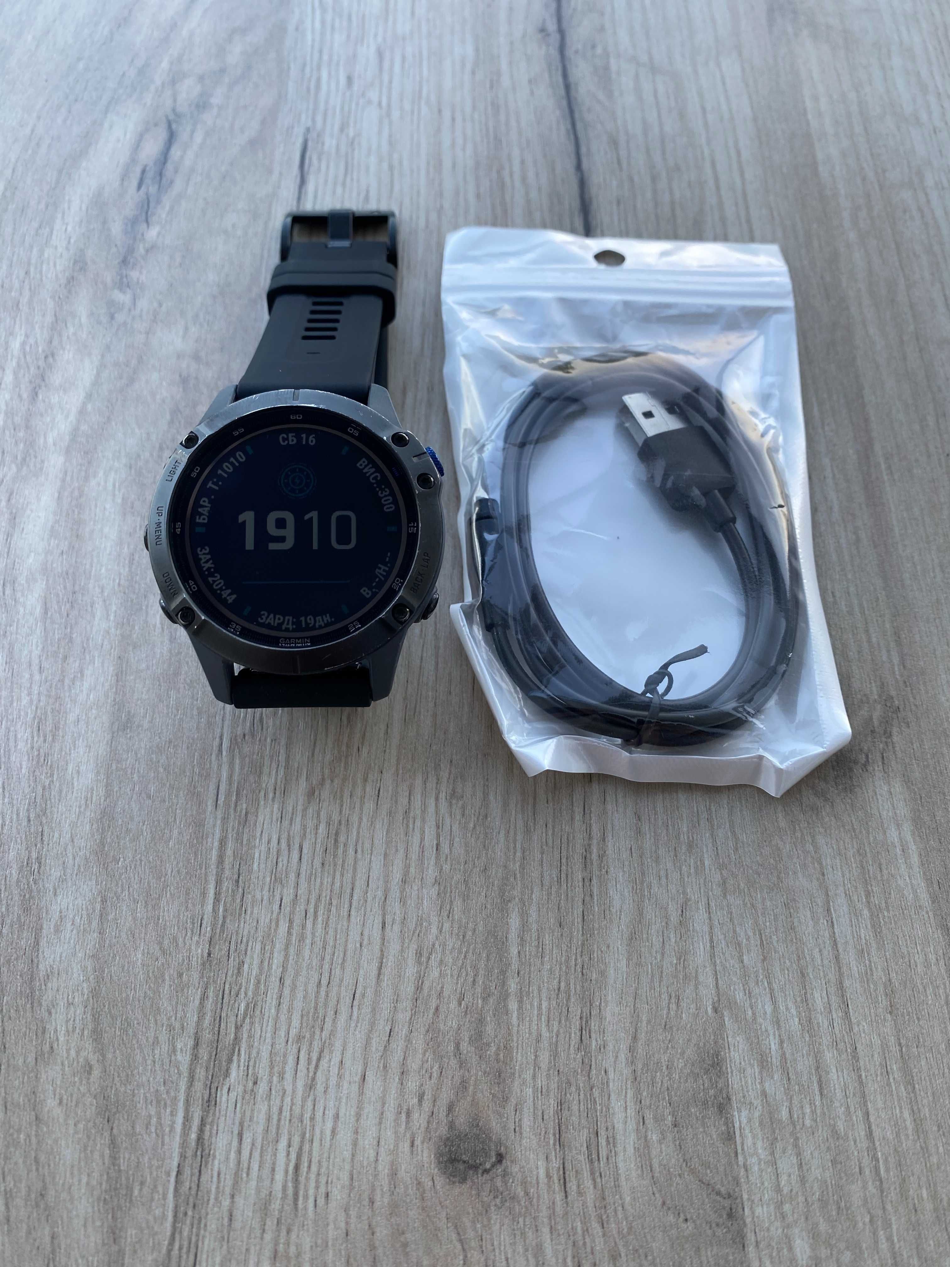 Garmin Fenix 6 Pro Solar | Сонячна зарядка, GPS, NFC | Відмінний стан