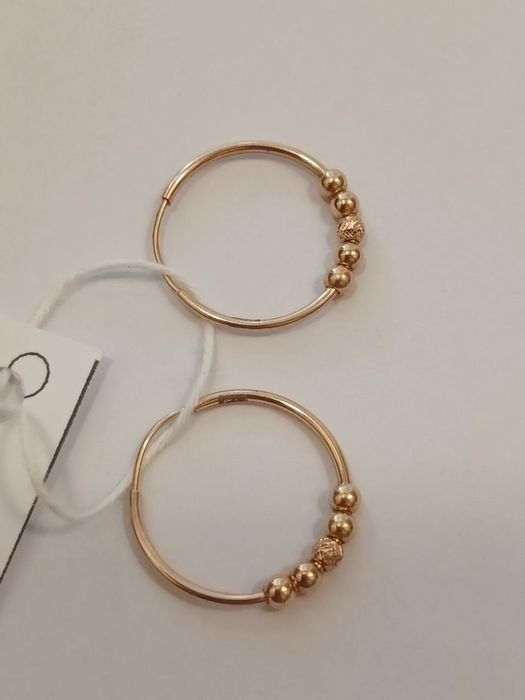 Сережки кільця золоті вживані з кульчиками